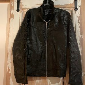 Genuine Buffalo leather Jacket with Rose